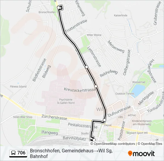 706 Bus Line Map