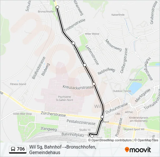 706 Bus Line Map