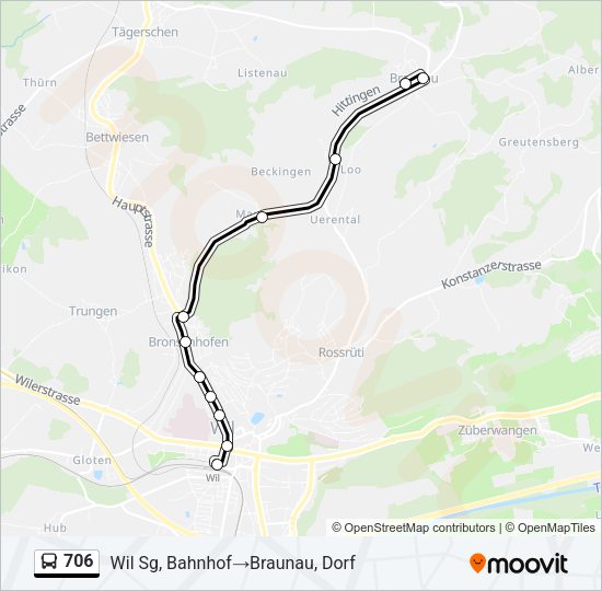 706 Bus Line Map