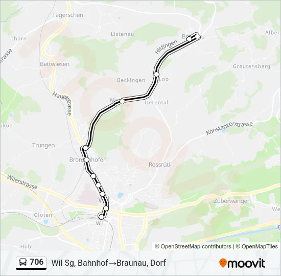 706 Bus Line Map