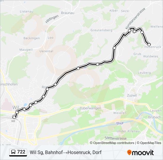 722 Bus Line Map