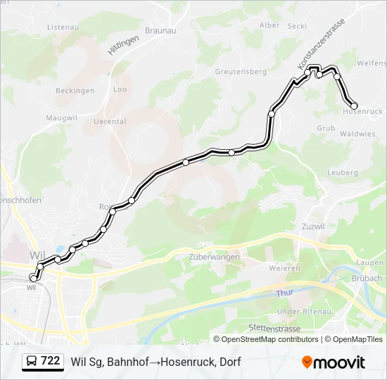 722 Bus Line Map