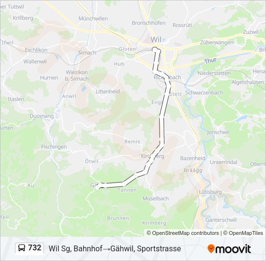 732 Bus Line Map