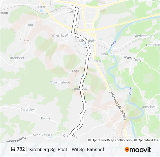 732 Bus Line Map