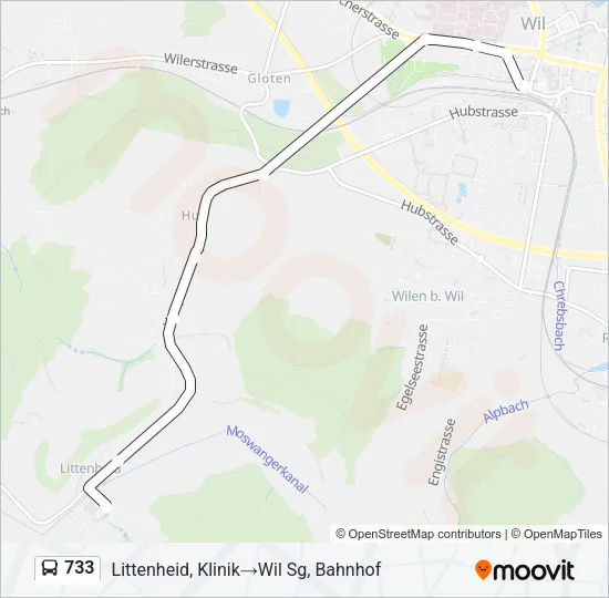 733 Bus Line Map