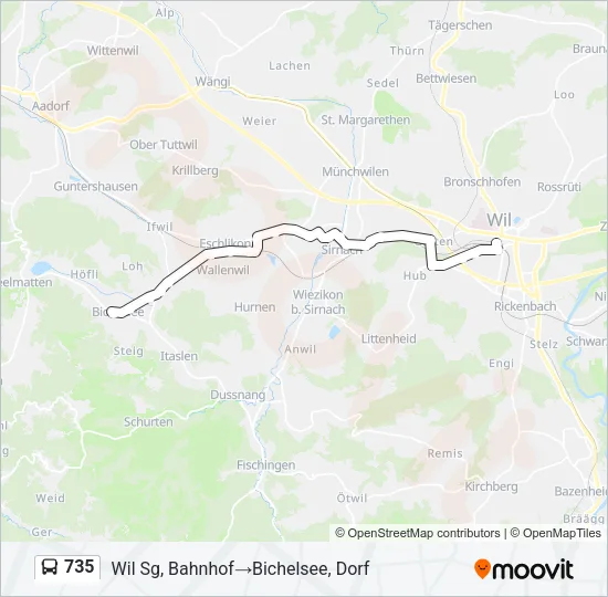 735 Bus Line Map