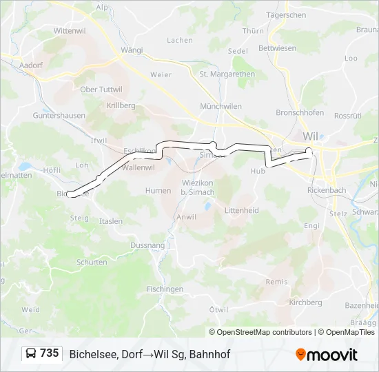 735 Bus Line Map