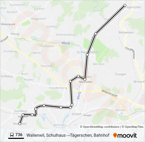 736 Bus Line Map
