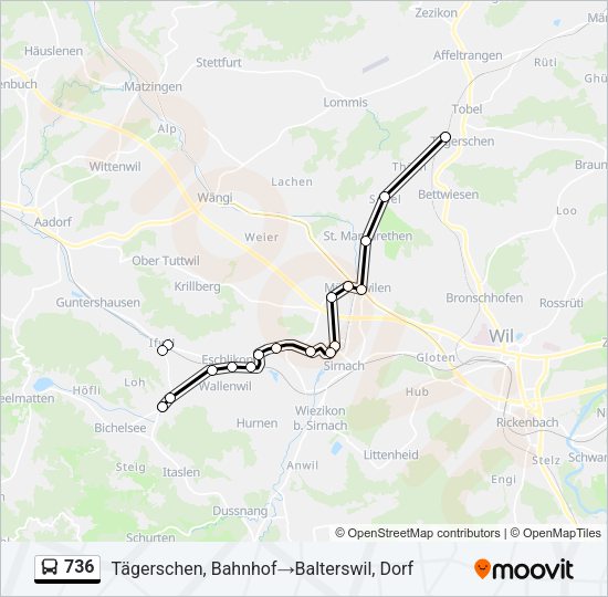 736 Bus Line Map