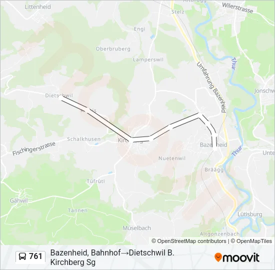 761 Bus Line Map