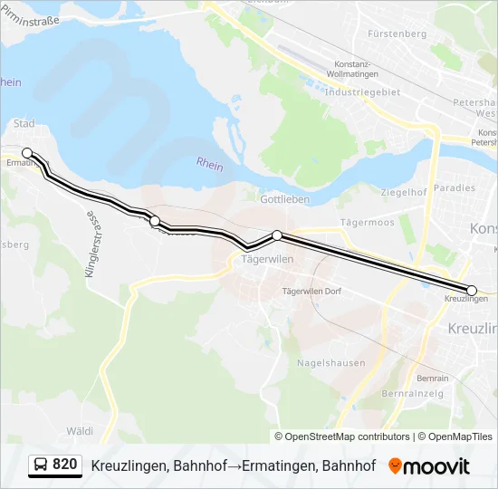 820 Bus Line Map