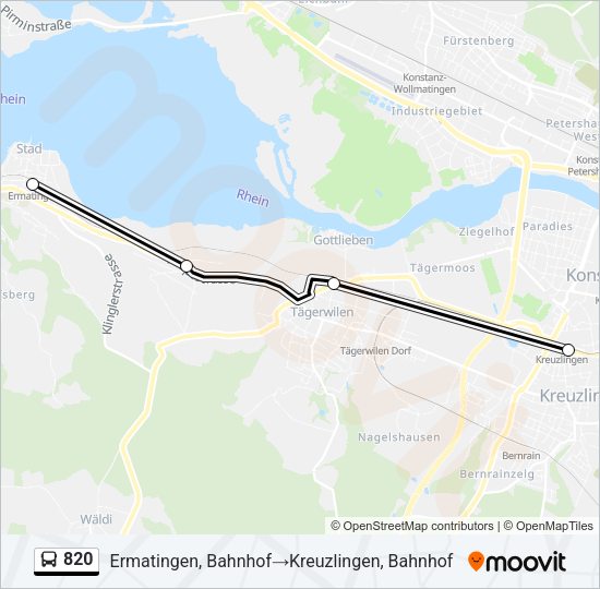 820 Bus Line Map