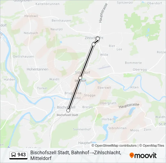 943 Bus Line Map