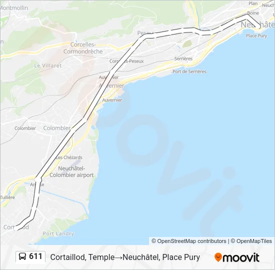 611 Bus Line Map