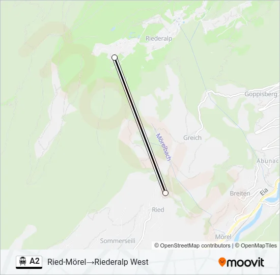 A2 Cable Car Line Map