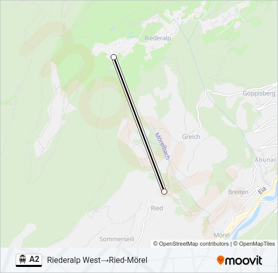 A2 Cable Car Line Map