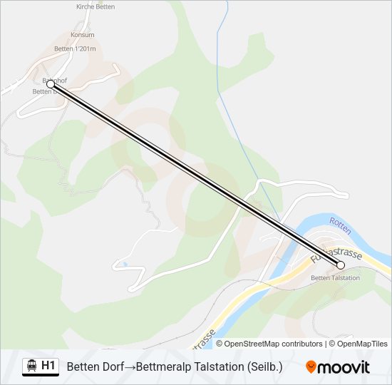 H1 Cable Car Line Map