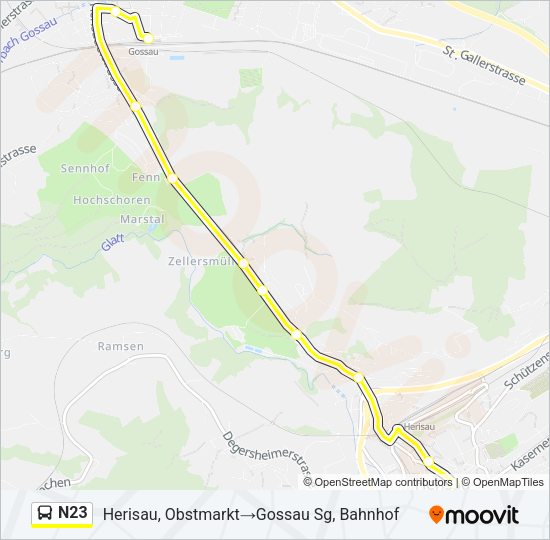 N23 Bus Line Map
