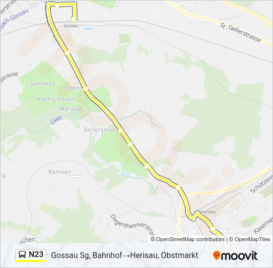 N23 Bus Line Map
