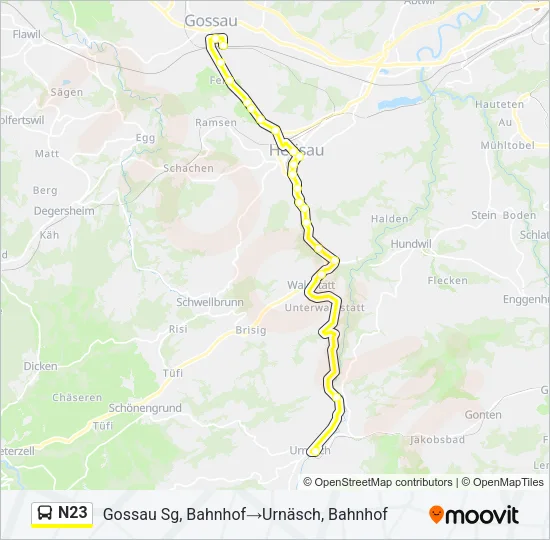 N23 Bus Line Map