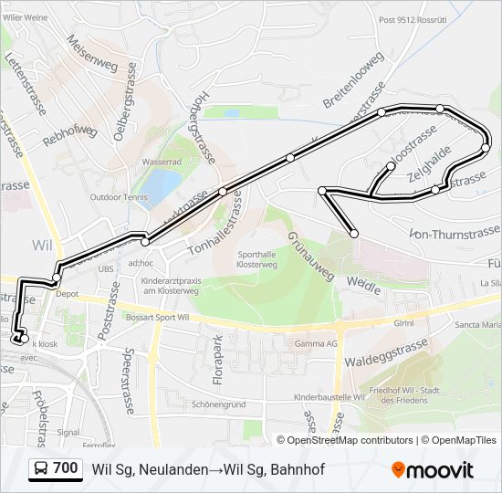 700 Bus Line Map