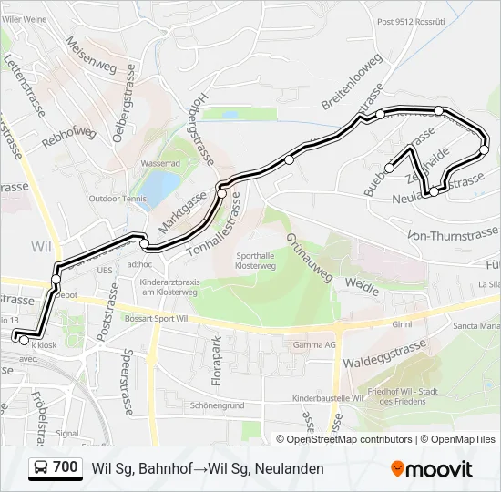 700 Bus Line Map