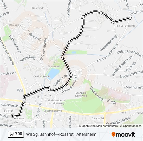 700 Bus Line Map