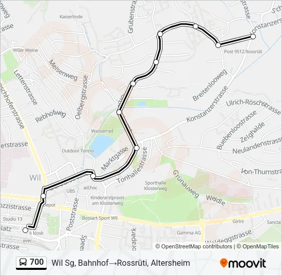 700 Bus Line Map