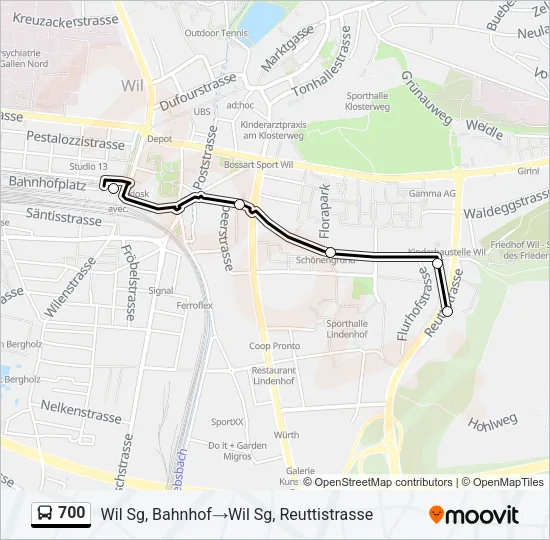 700 Bus Line Map