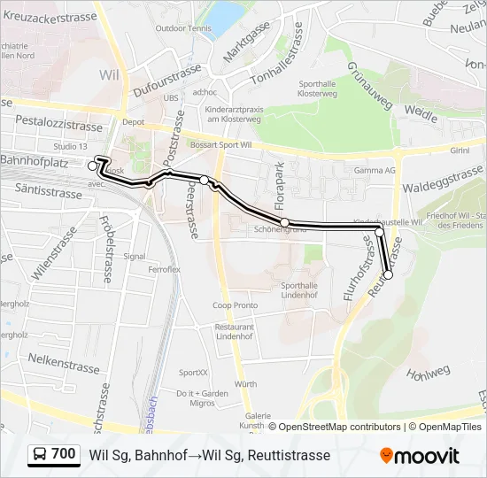 700 Bus Line Map