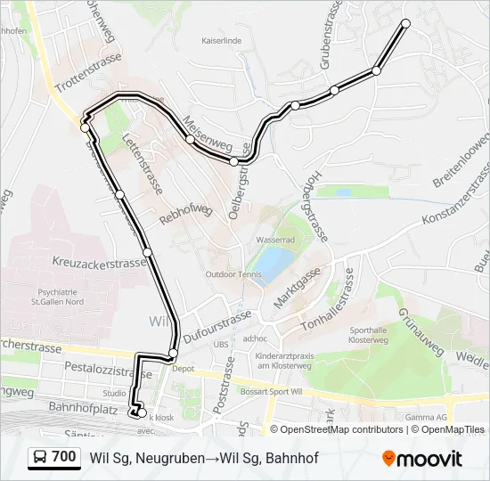 700 Bus Line Map