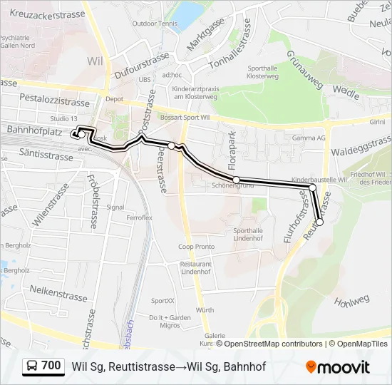 700 Bus Line Map
