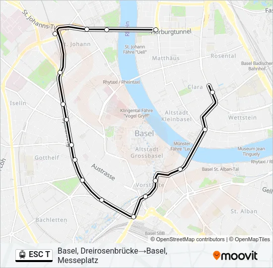 ESC T Light Rail Line Map