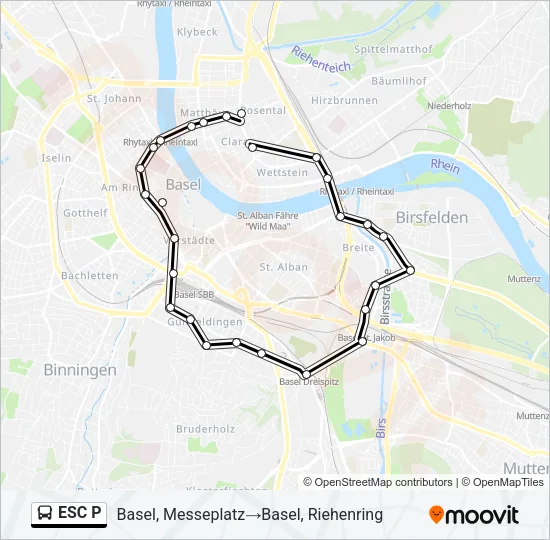 ESC P Bus Line Map