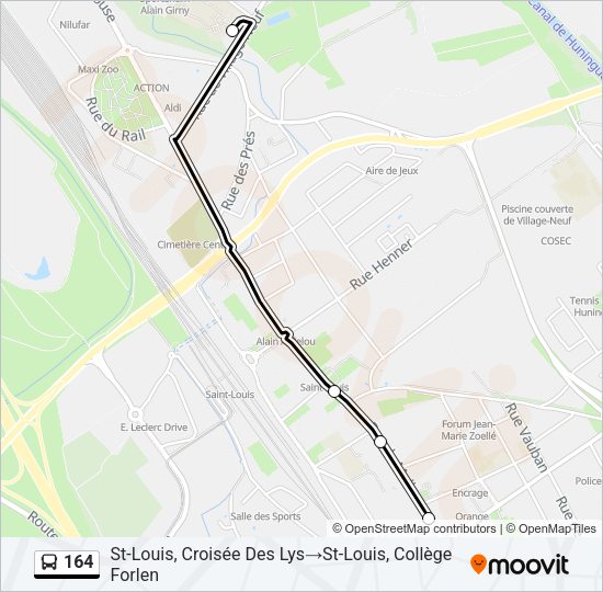 164 Bus Line Map
