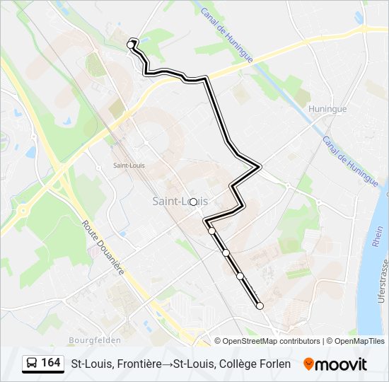 164 Bus Line Map