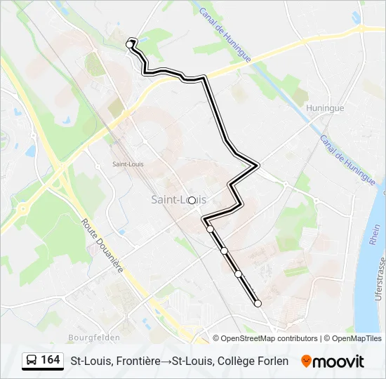 164 Bus Line Map