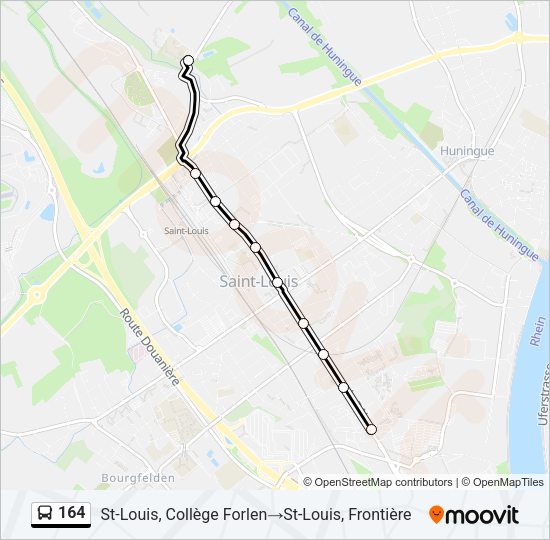 164 Bus Line Map