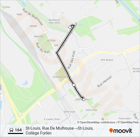 164 Bus Line Map