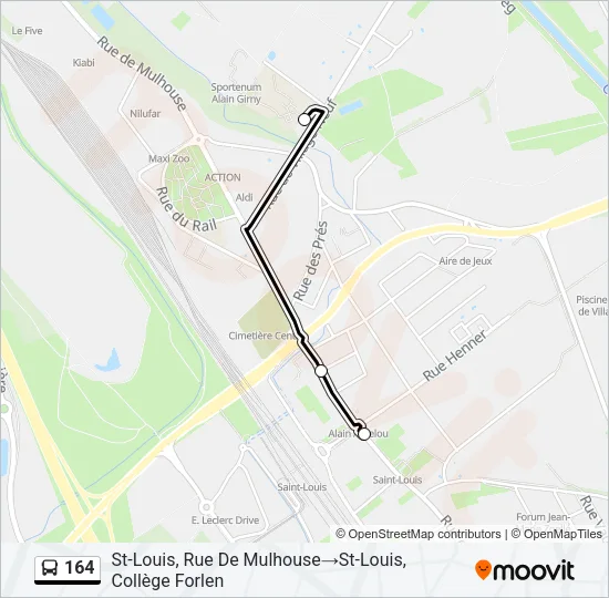 164 Bus Line Map
