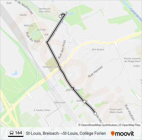 164 Bus Line Map
