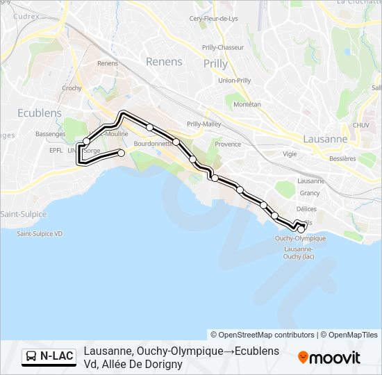 N-LAC Bus Line Map
