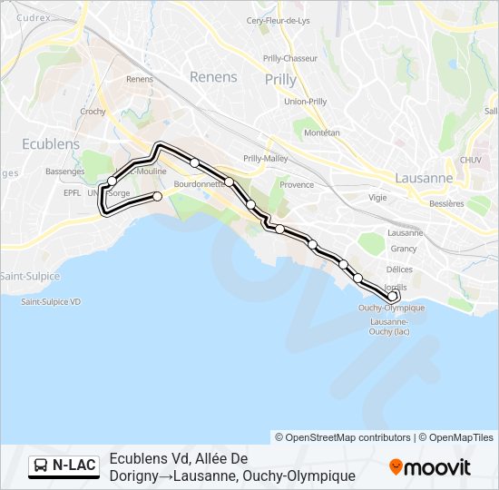 N-LAC Bus Line Map