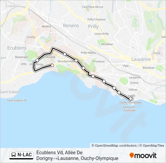 N-LAC Bus Line Map