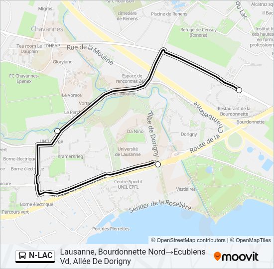 N-LAC Bus Line Map
