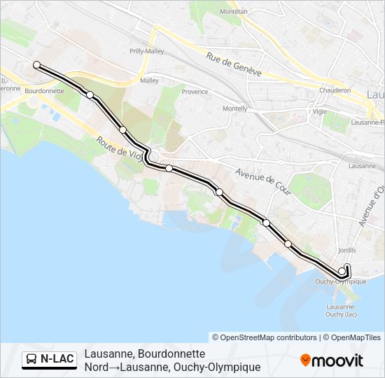 N-LAC Bus Line Map