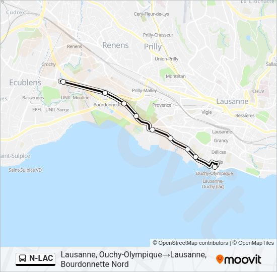 N-LAC Bus Line Map