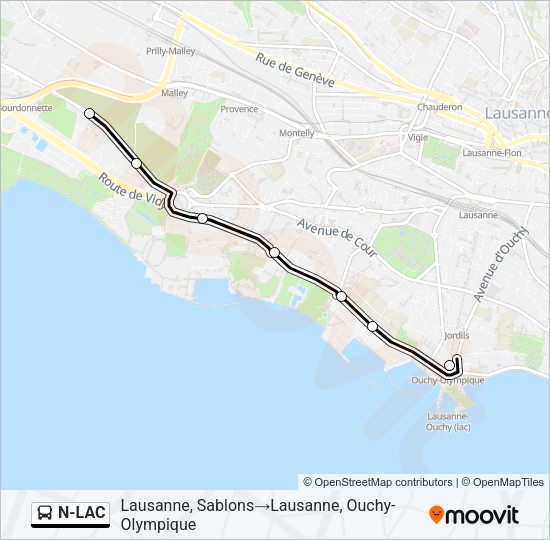N-LAC Bus Line Map