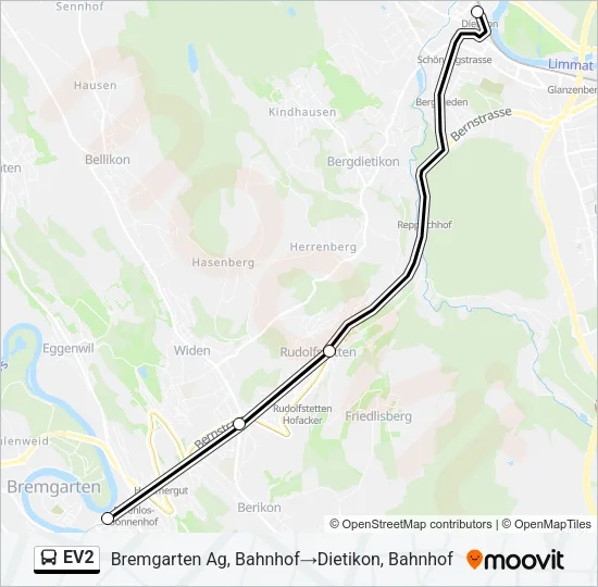 EV2 Bus Line Map