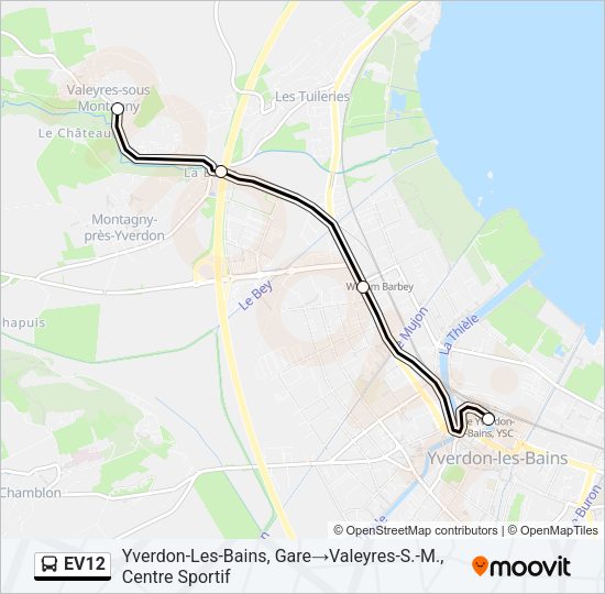 EV12 Bus Line Map